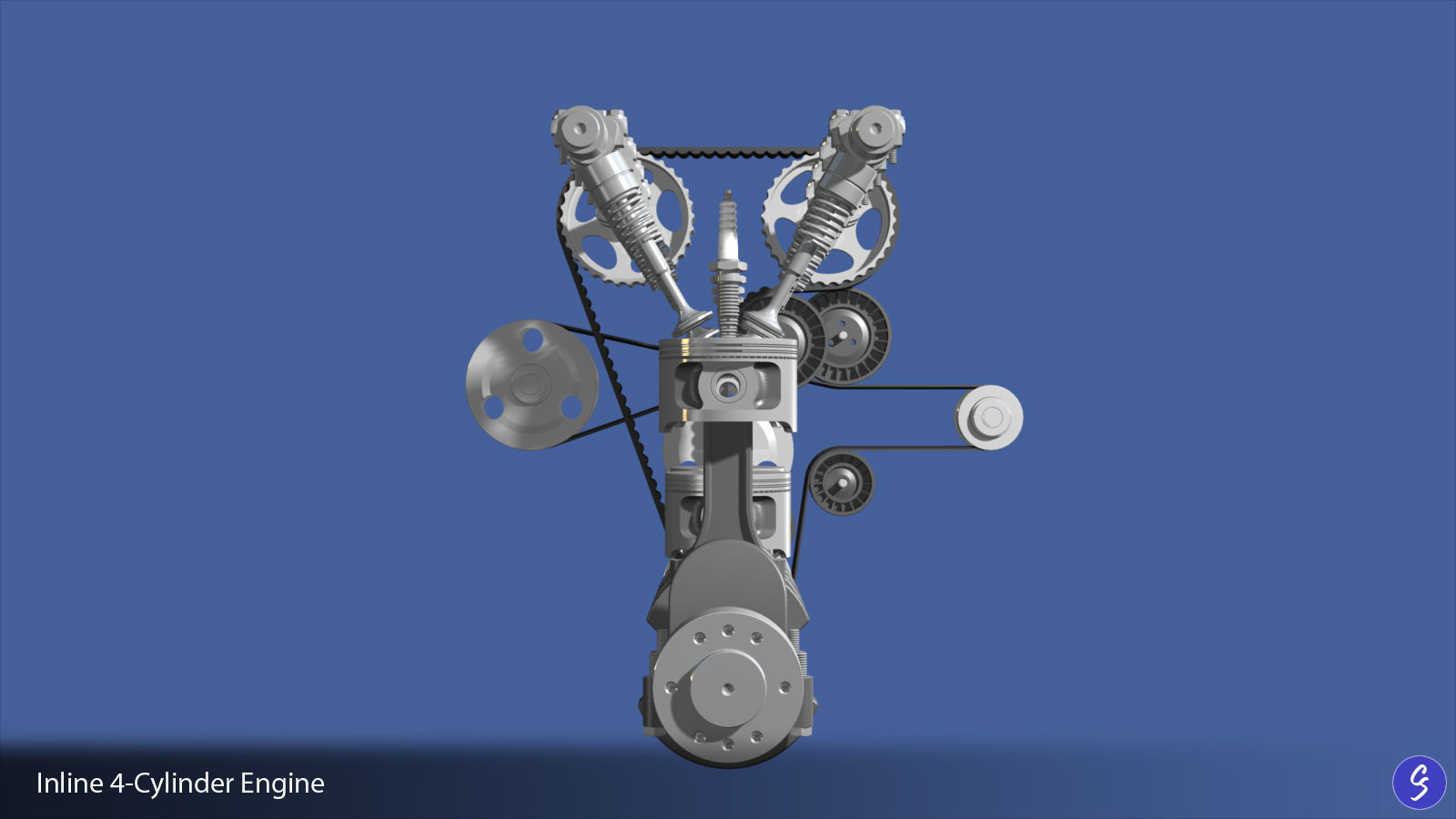 Engine Inline Four-Cylinder 3D model_13