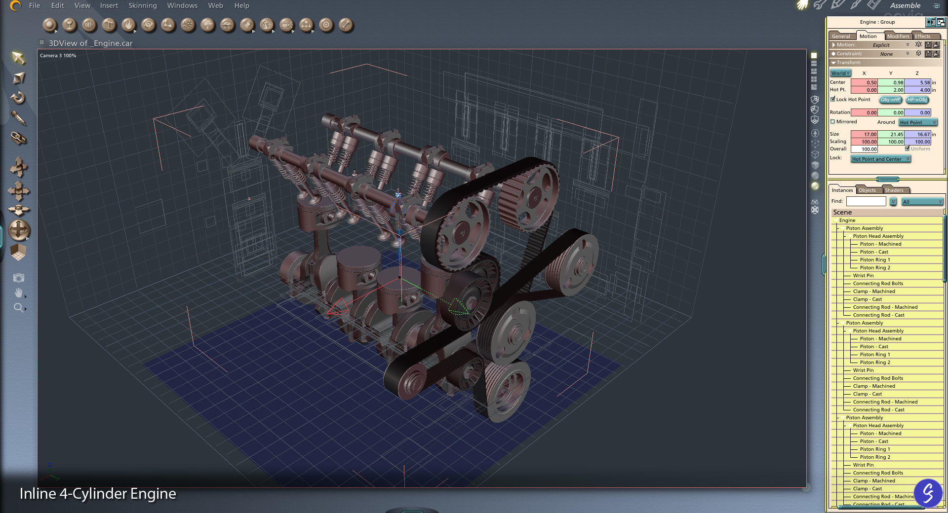 Engine Inline Four-Cylinder 3D model_43