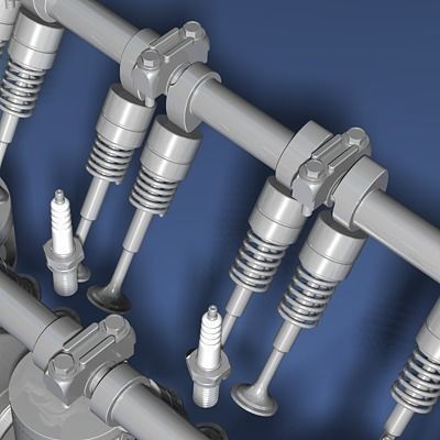 Engine Inline Four-Cylinder 3D model_27