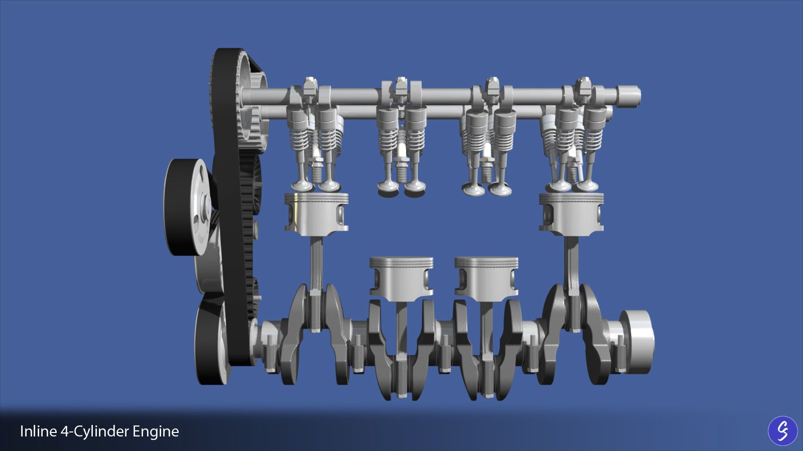 Engine Inline Four-Cylinder 3D model_12