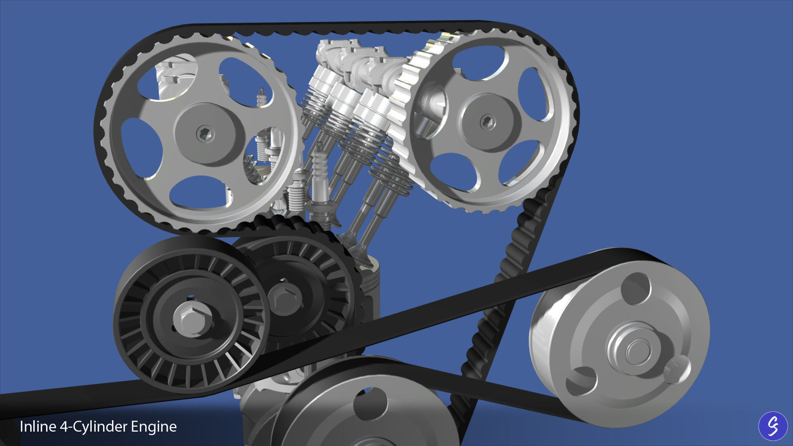Engine Inline Four-Cylinder 3D model_16