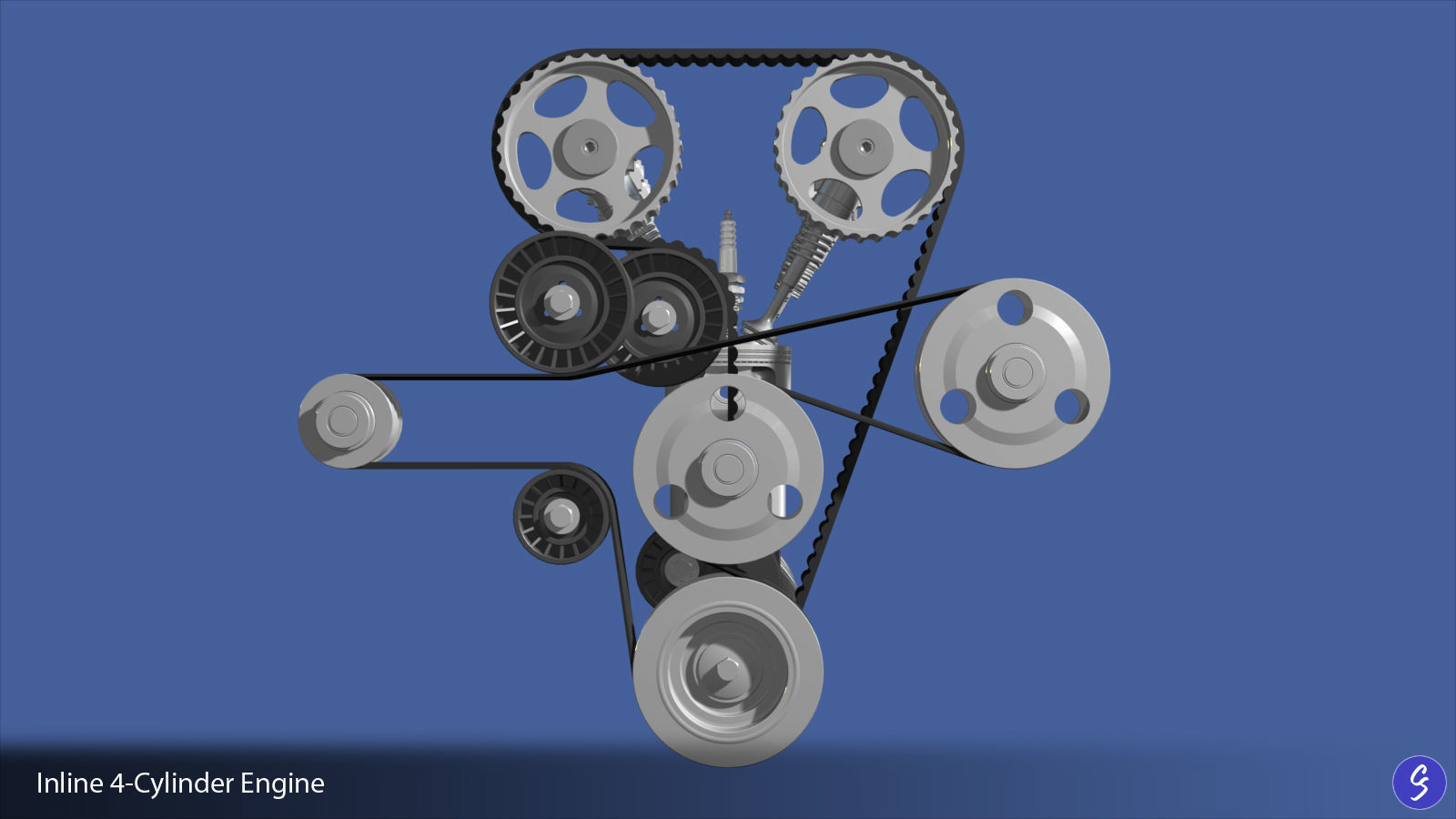 Engine Inline Four-Cylinder 3D model_11