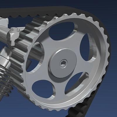 Engine Inline Four-Cylinder 3D model_20