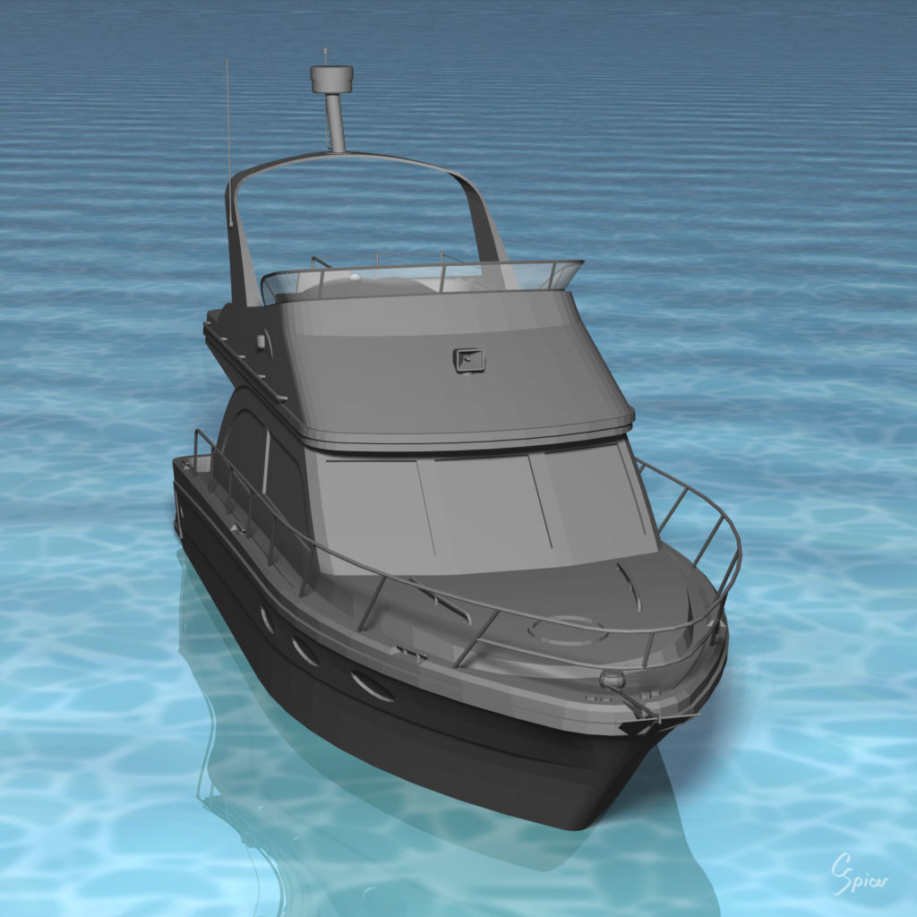 Cabin Cruiser Boat 3D model_20