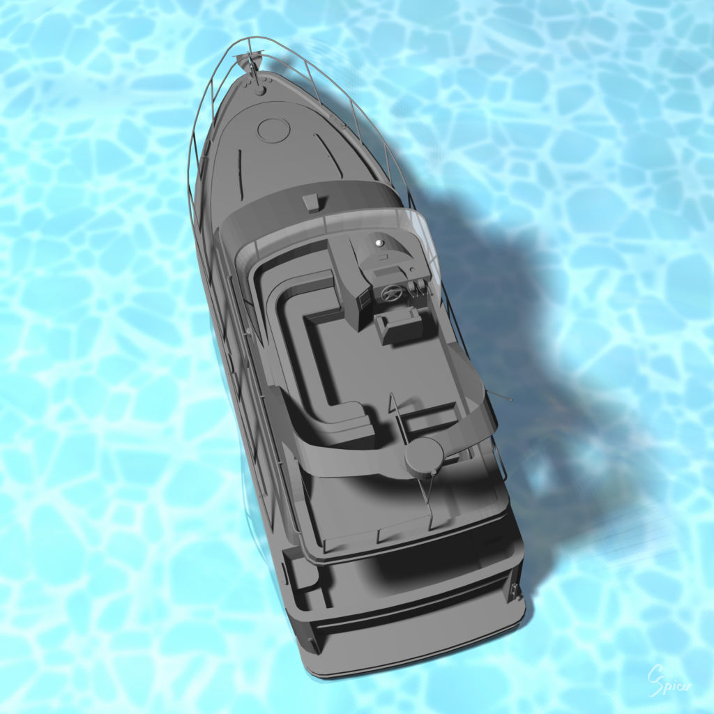 Cabin Cruiser Boat 3D model_23