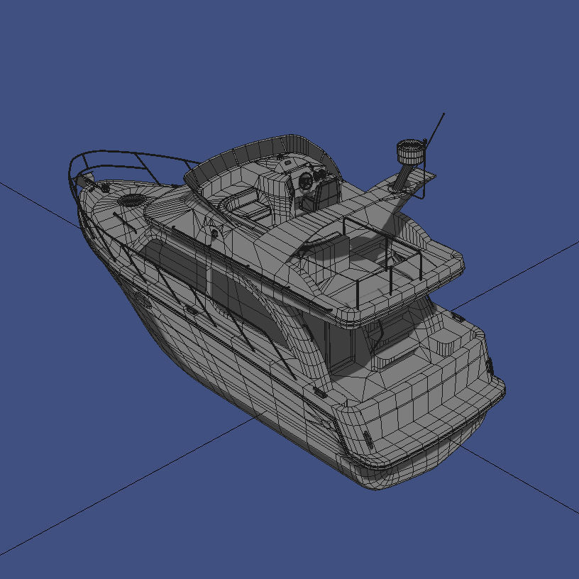 Cabin Cruiser Boat 3D model_36