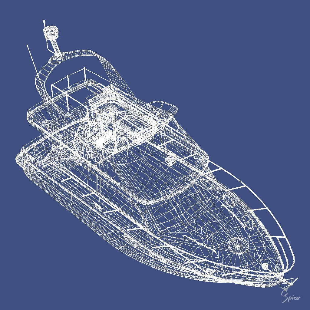 Cabin Cruiser Boat 3D model_27