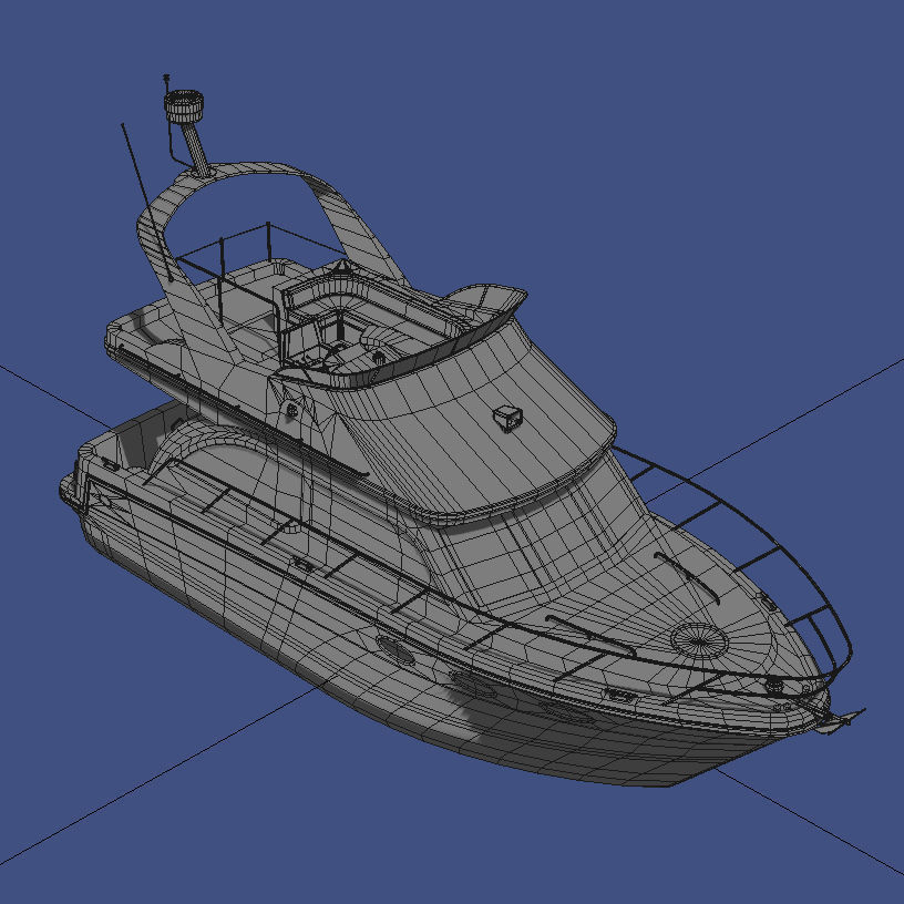 Cabin Cruiser Boat 3D model_35