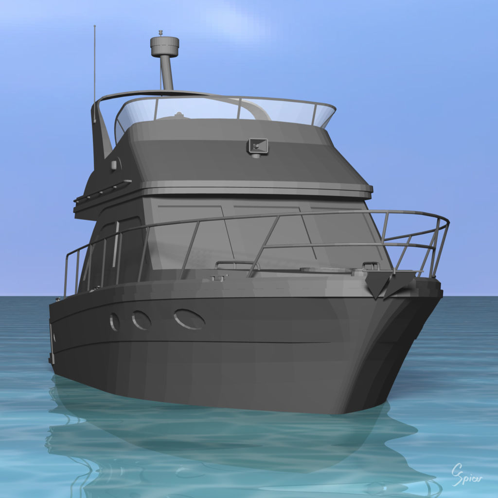 Cabin Cruiser Boat 3D model_18