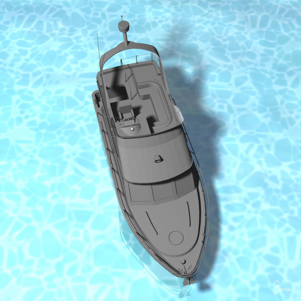 Cabin Cruiser Boat 3D model_22
