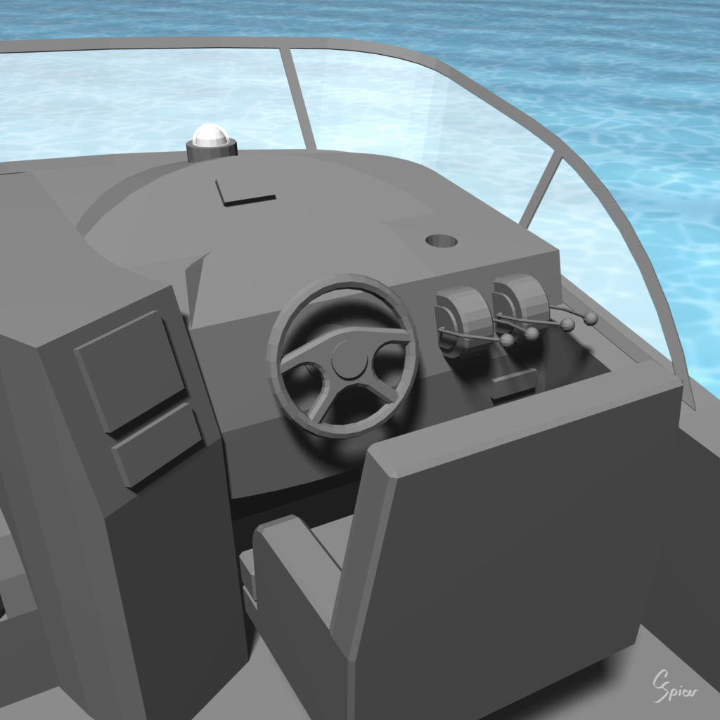 Cabin Cruiser Boat 3D model_24