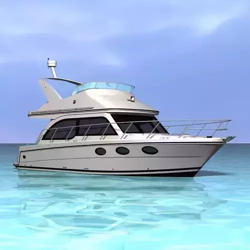 Cabin Cruiser Boat 3D model