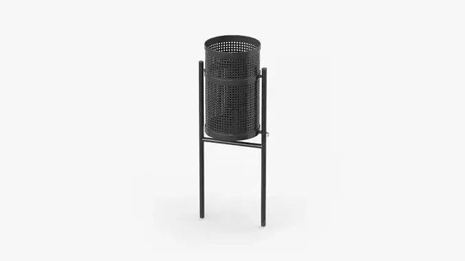 Trash Can Outdoor Metal Round