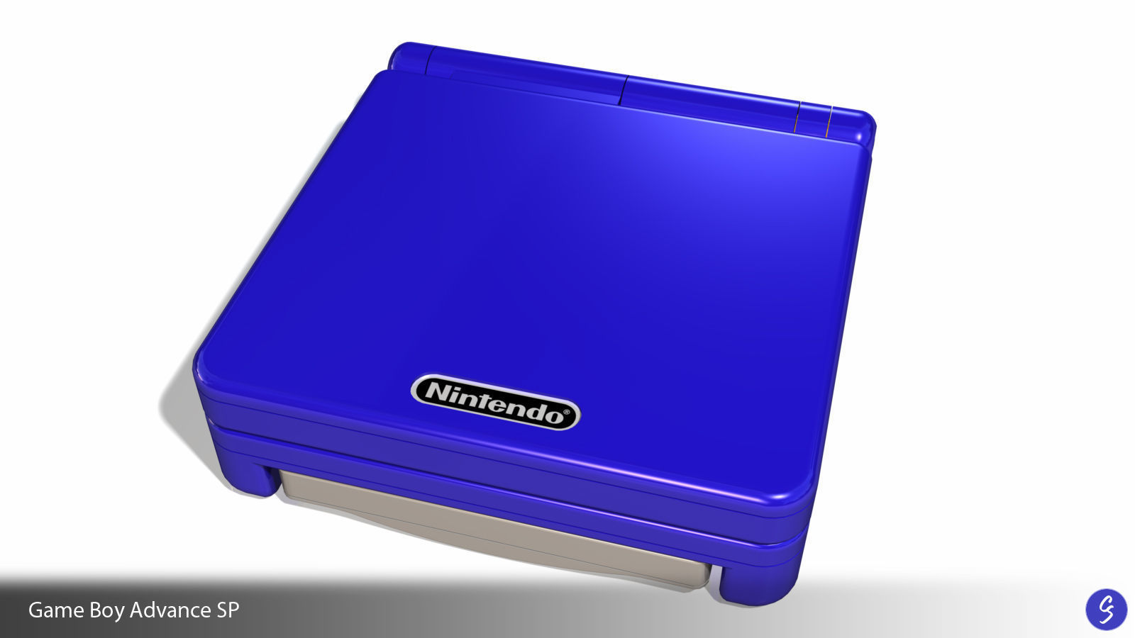Nintendo Game Boy Advance SP Video Game Console and Cartridge 3D model_13