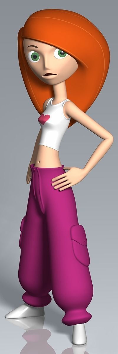 Female Cartoon Character 01 Free 3D model_9