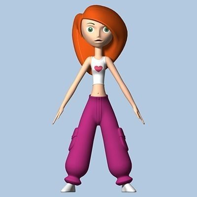 Female Cartoon Character 01 Free 3D model_5