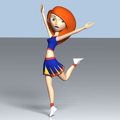 Female Cartoon Character 01 Free 3D model_3