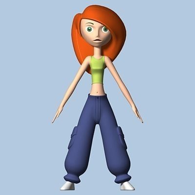 Female Cartoon Character 01 Free 3D model_6