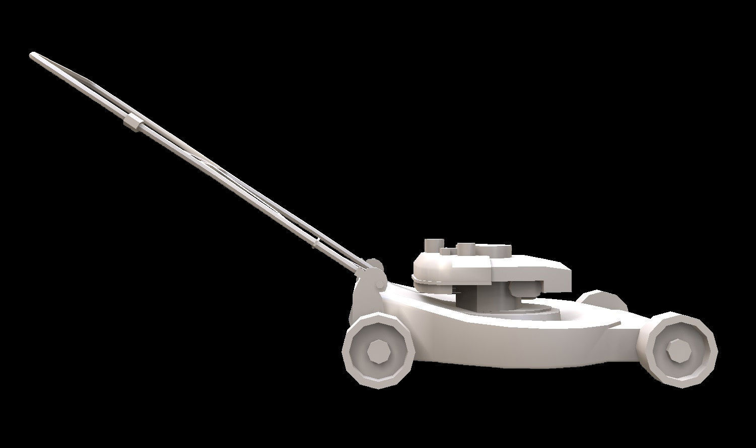 Lawn Mower Low-poly 3D model_2