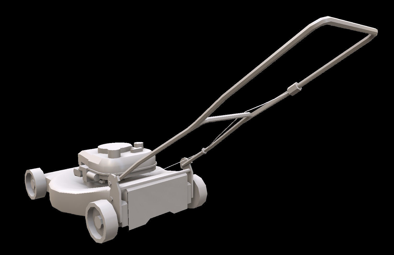 Lawn Mower Low-poly 3D model_3
