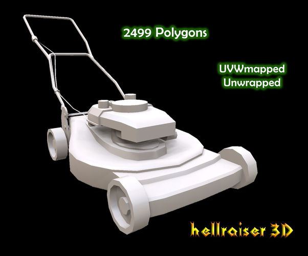 Lawn Mower Low-poly 3D model