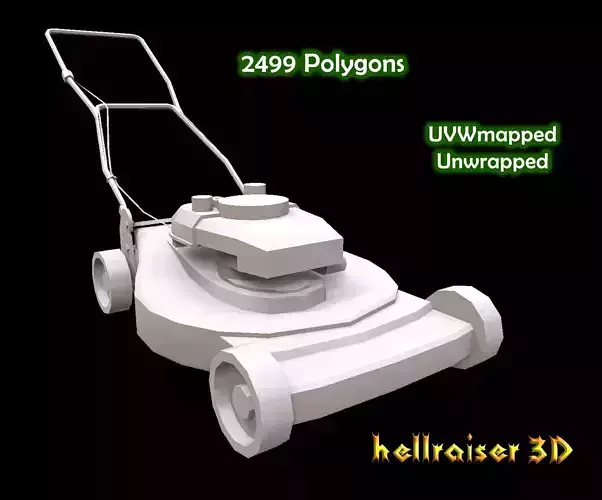Lawn Mower Low-poly 3D model