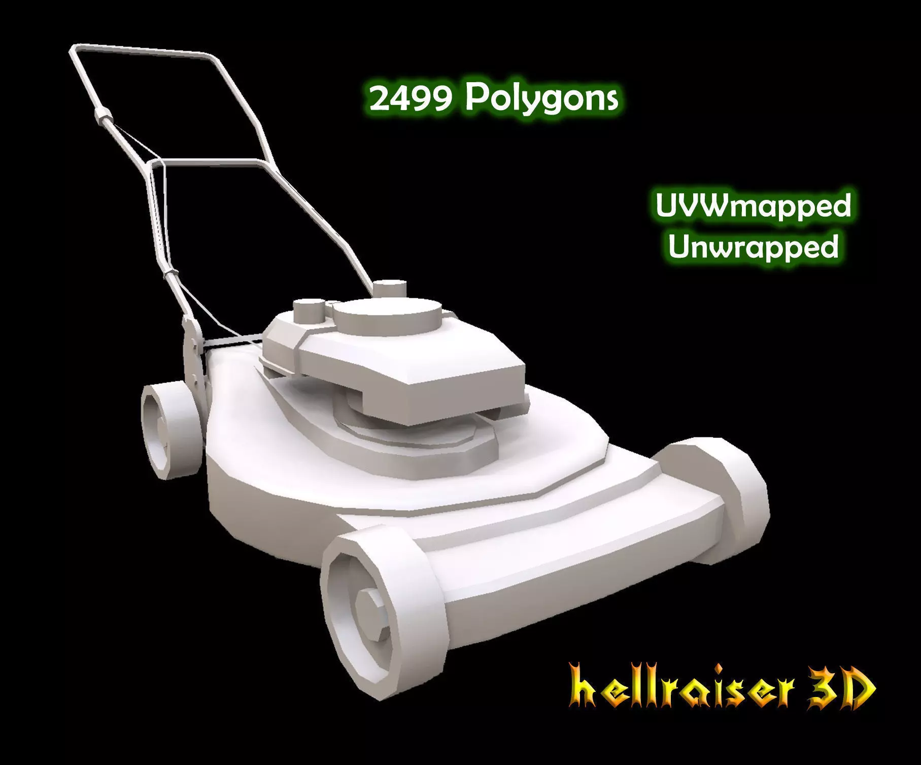 Lawn Mower Low-poly 3D model_0
