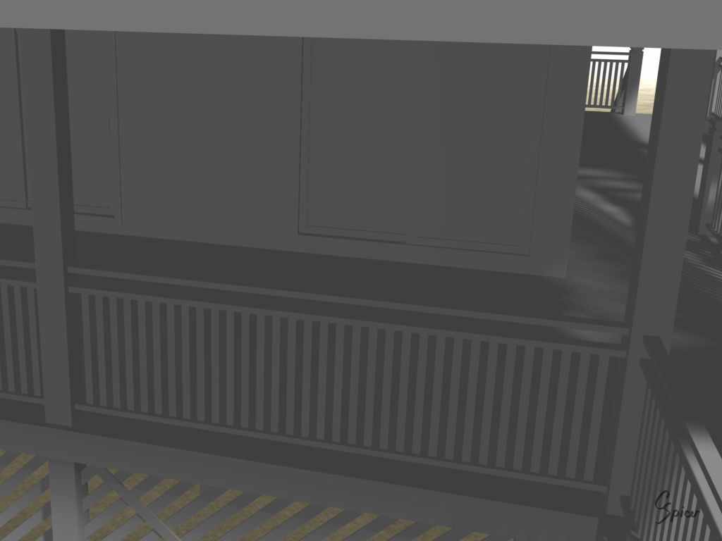 Summer Beach House Exterior 01 3D model_27