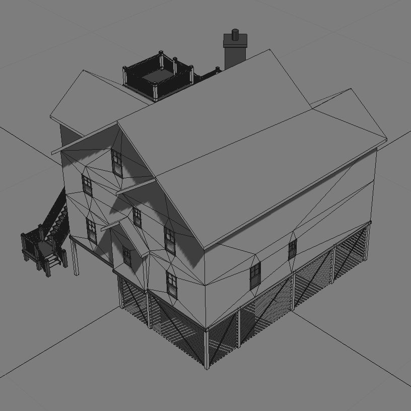 Summer Beach House Exterior 01 3D model_38