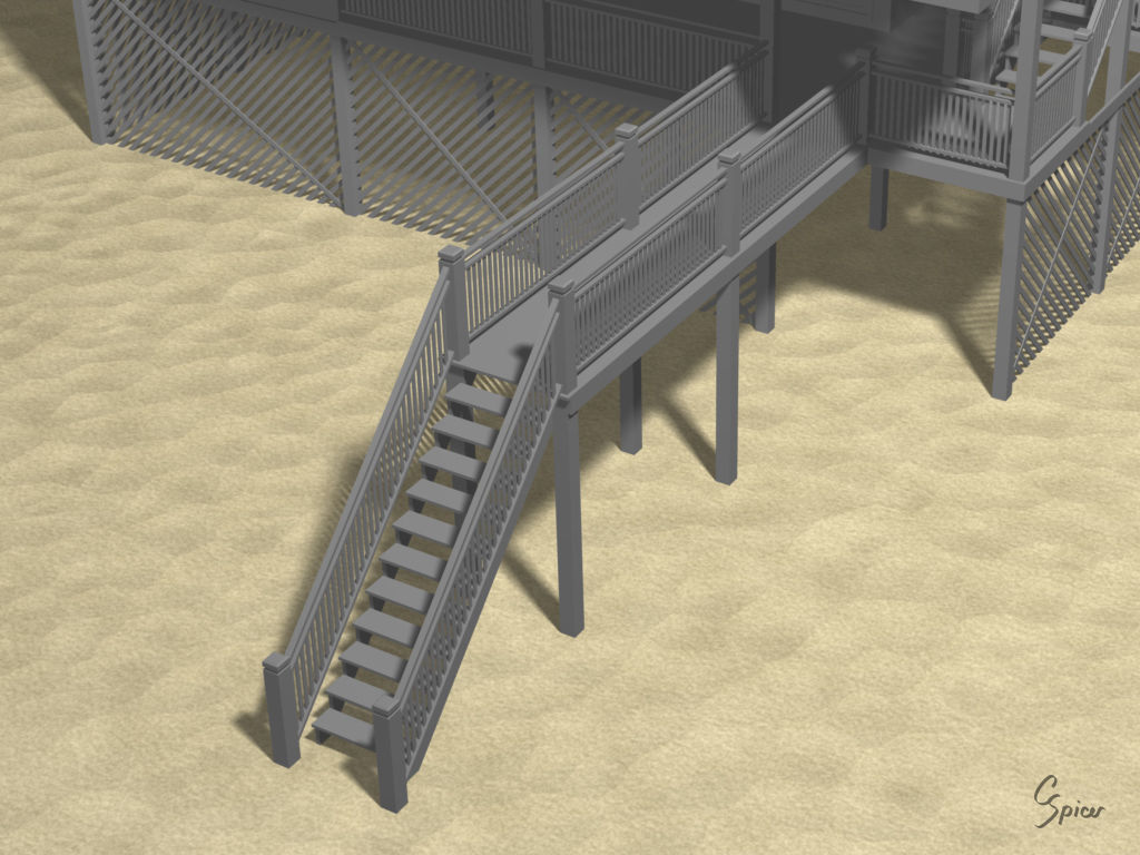 Summer Beach House Exterior 01 3D model_25