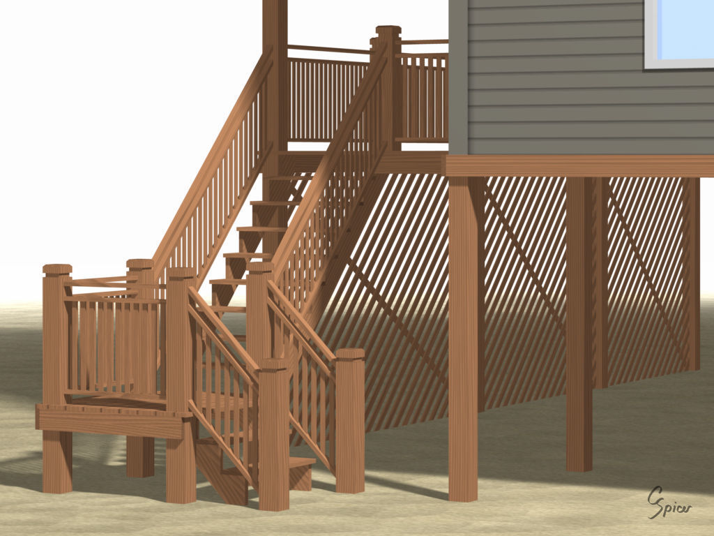 Summer Beach House Exterior 01 3D model_12