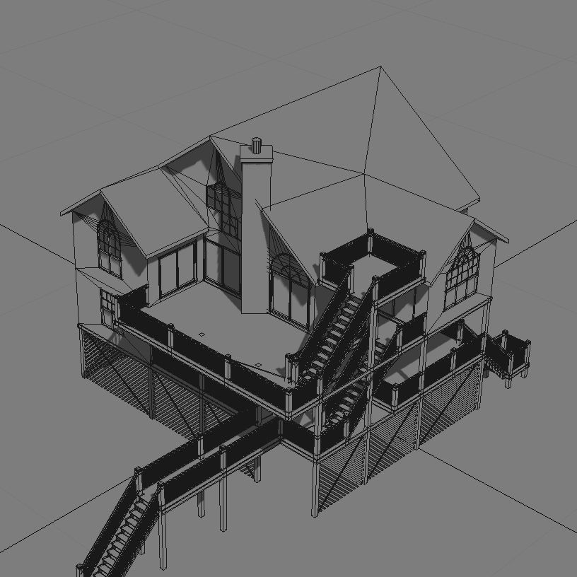 Summer Beach House Exterior 01 3D model_37