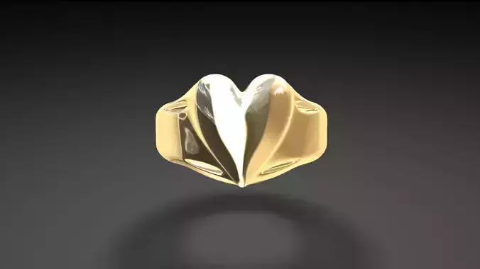 Luxury Gold Ring Heart