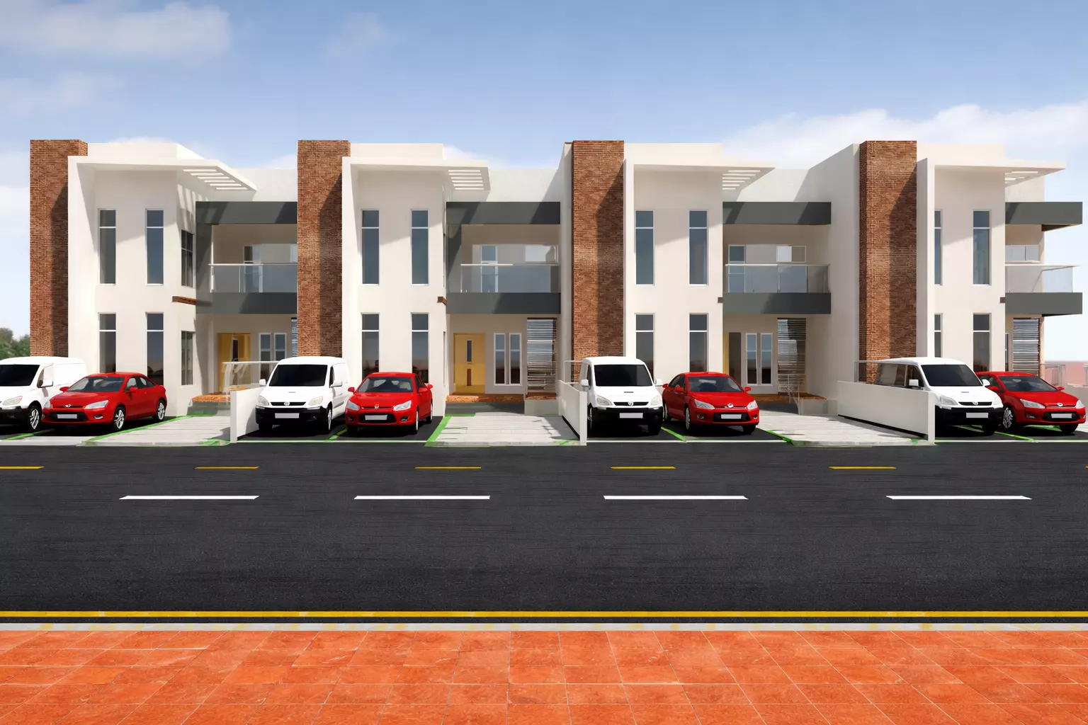 Modern Duplex Residential Building - Full Revit BIM Model 3D model