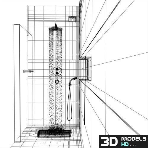 Bathroom Shower 3D model_6
