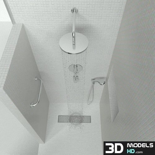 Bathroom Shower 3D model_5