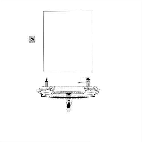 Washbasin modern bathroom sinks and mirrors 3D model_4