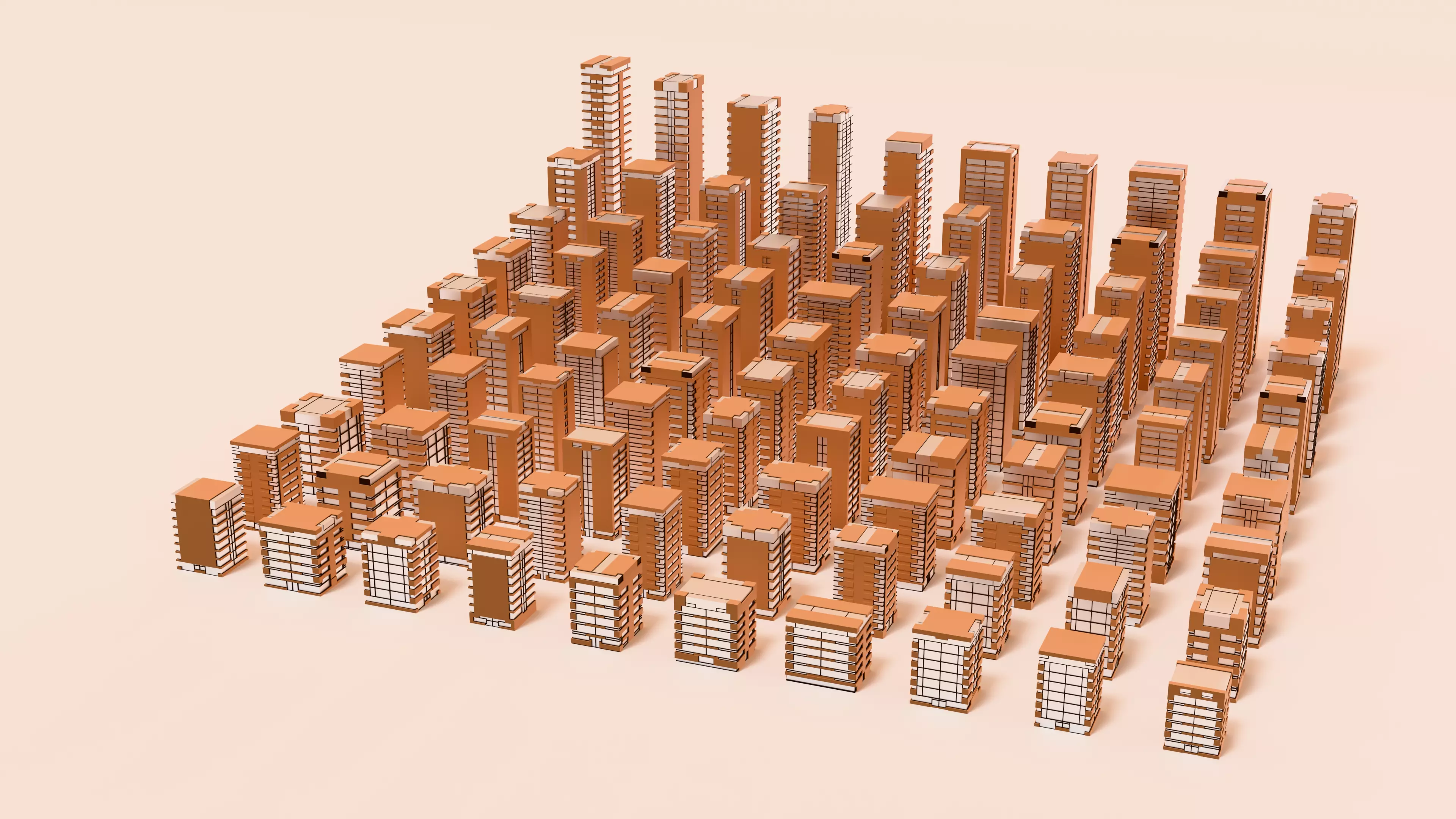 Low-poly Modular Sci-Fi Buildings - 100 Buildings Pack Low-poly 3D model