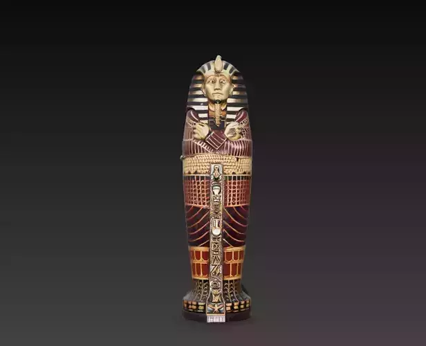 Ancient Egyptian Sarcophagus Statue 3D Model