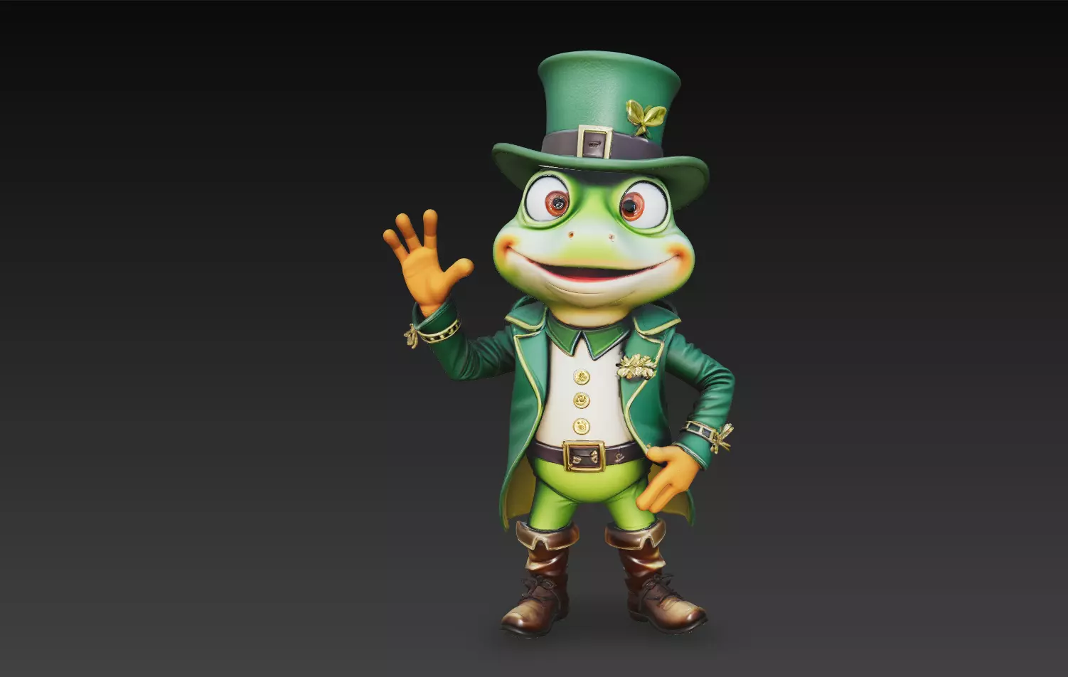 Leprechaun Frog Character Stylized Cartoon 3D Model 3D print model