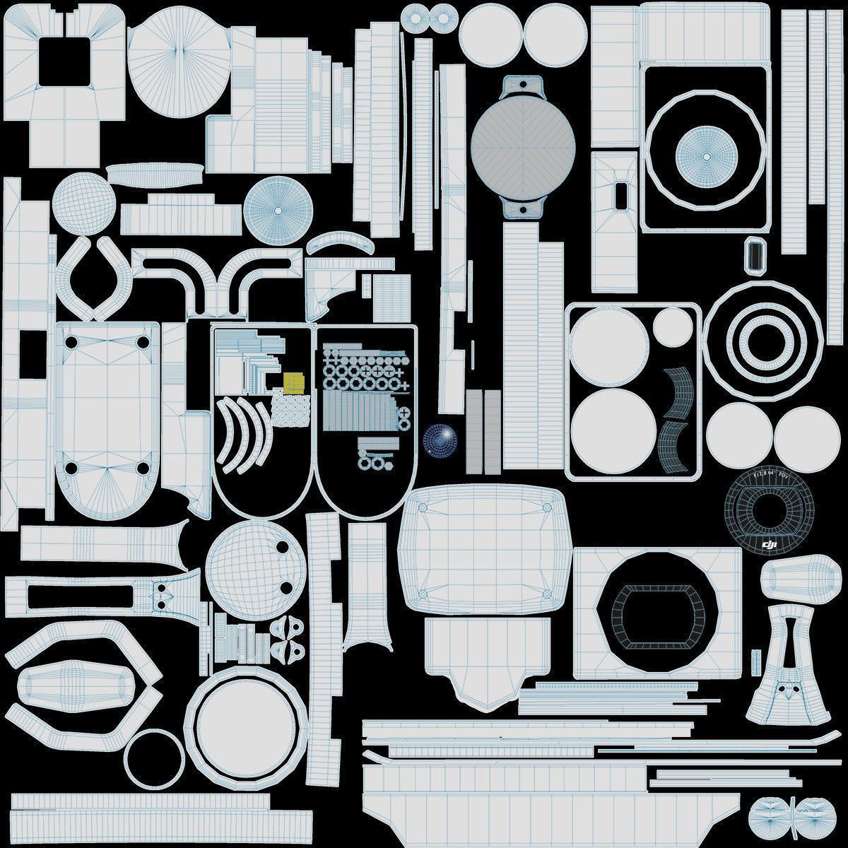 Camera Gimbal DJI Phantom 4 PRO Low-poly 3D model_4