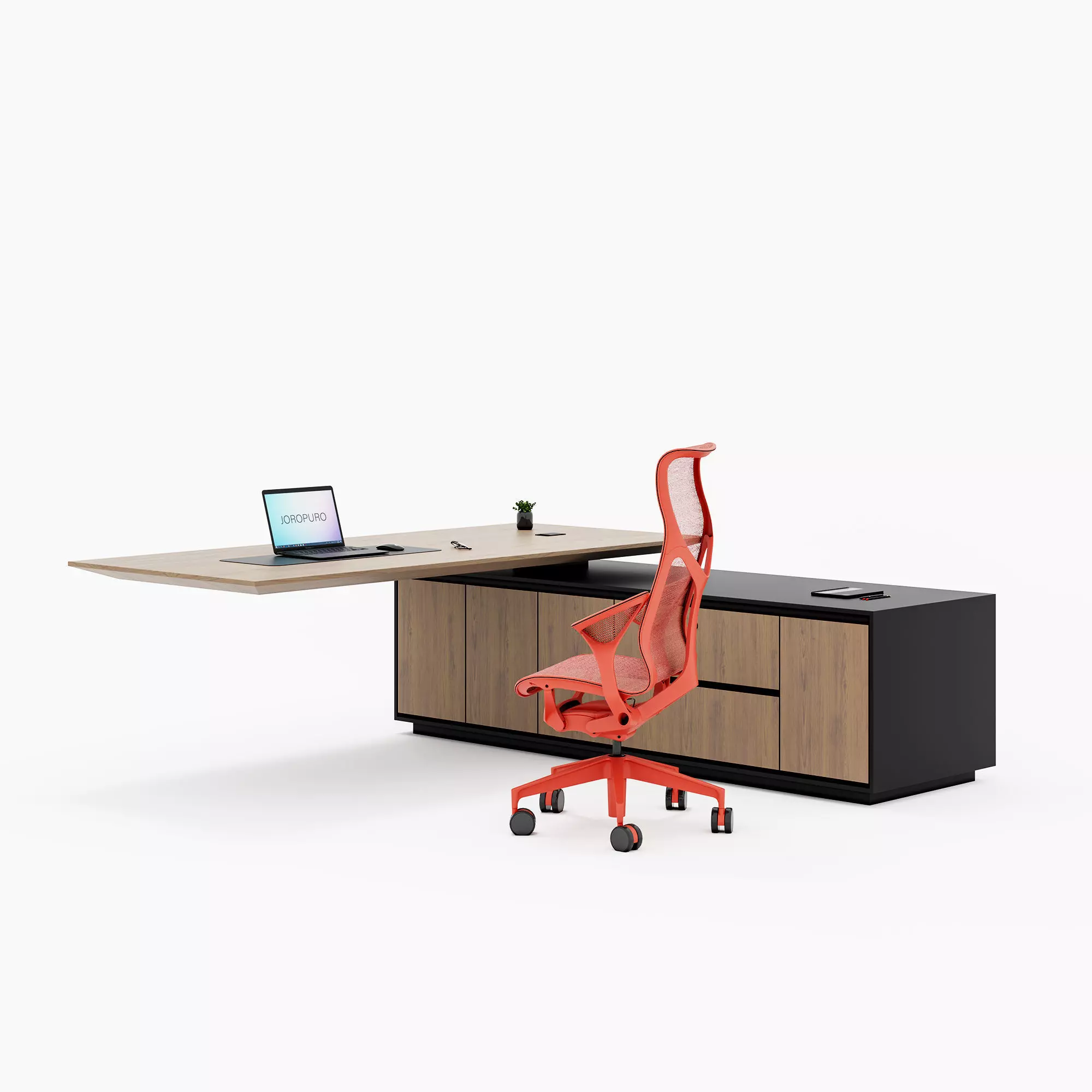 Enigma Veneer L-Shape Atelier Desk Low-poly 3D model