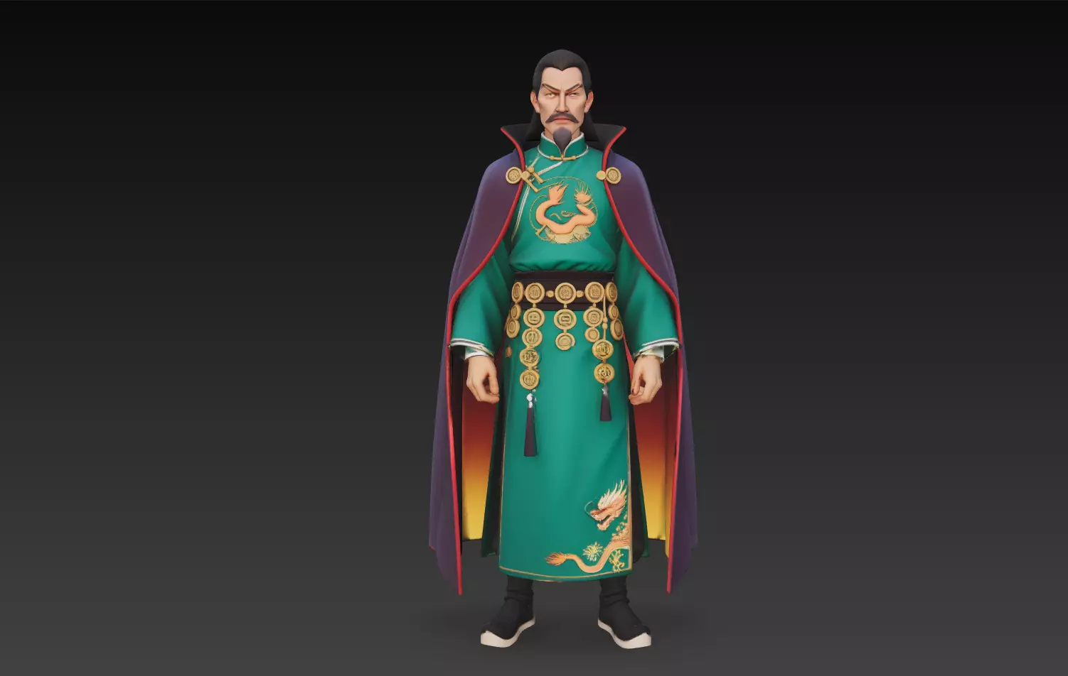 Imperial Asian Emperor Character Stylized 3D Model 3D print model