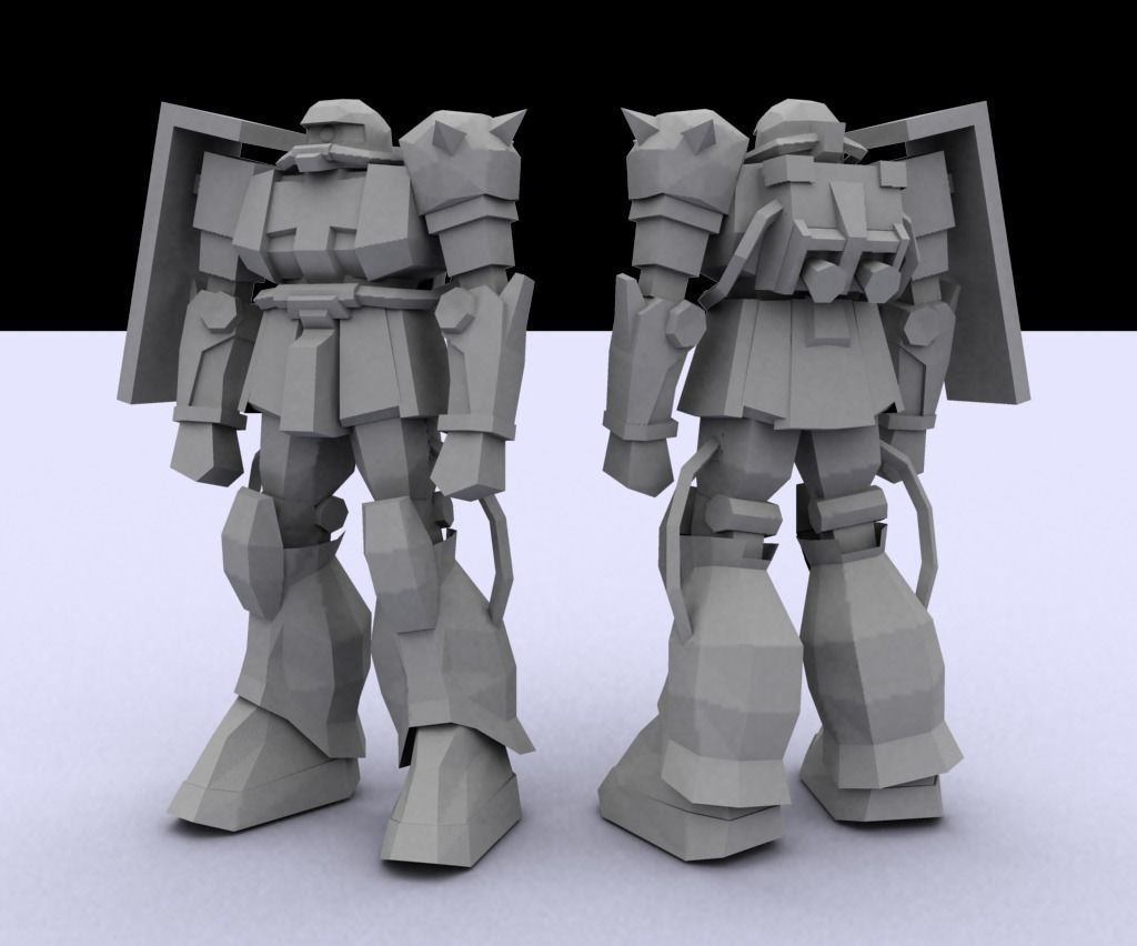 3D model MS-06F Zaku II Gundam VR / AR / low-poly | CGTrader