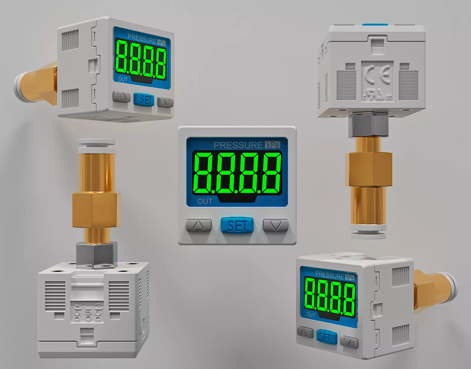 industrial pneumatic pressure switch 3D model