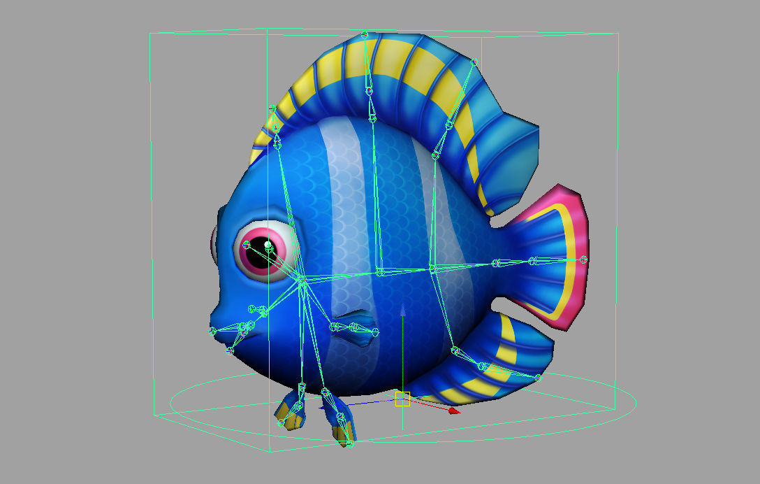 Cartoon Fish Rigged Animated 3D model_6