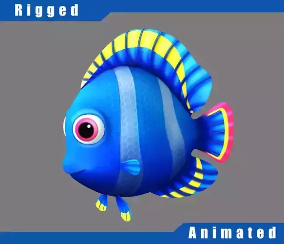 Cartoon Fish Rigged Animated 3D model
