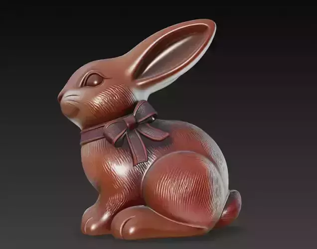 Chocolate Bunny Easter Decoration Sculpture 3D Model