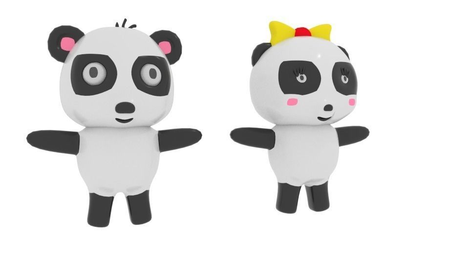 Cartoon Panda 3D model