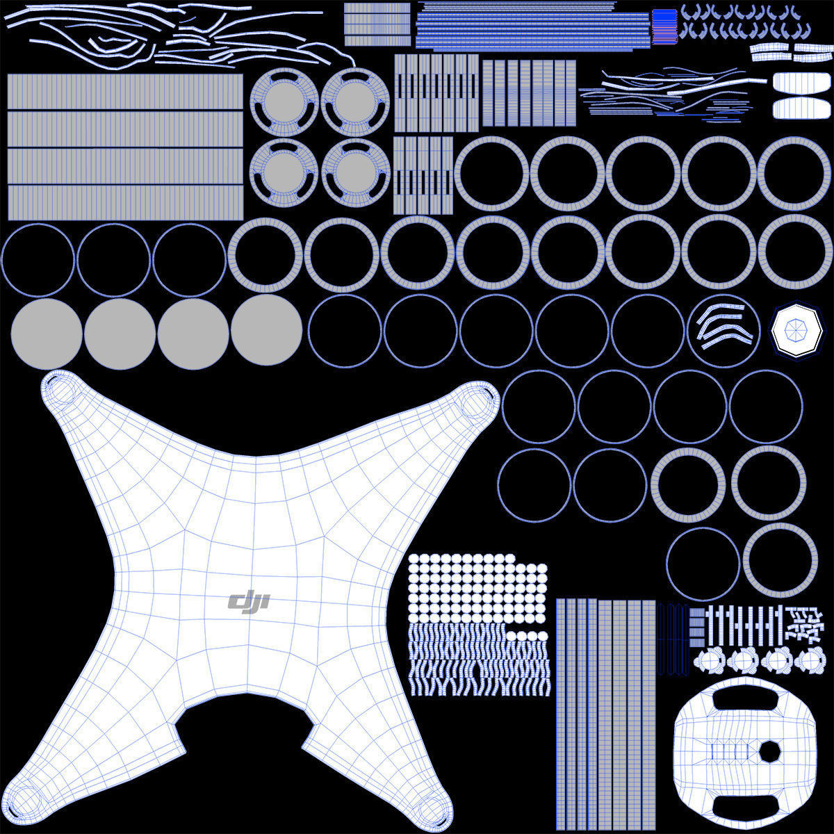 DJI Phantom 4 pro 3D model_8